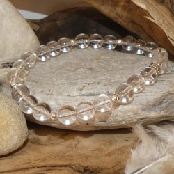 Bracelet cristal de roche - perles 8mm