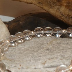 Bracelet cristal de roche - perles 8mm