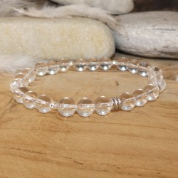 Bracelet cristal de roche - perles 8mm