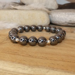 Bracelet hématite - perles 10mm