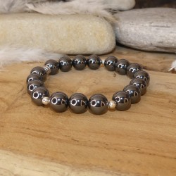 Bracelet hématite - perles 10mm